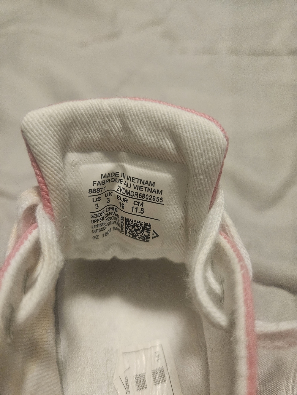 Baby Converse Pink High-Top Canvas Sneakers - Picture 3 of 3